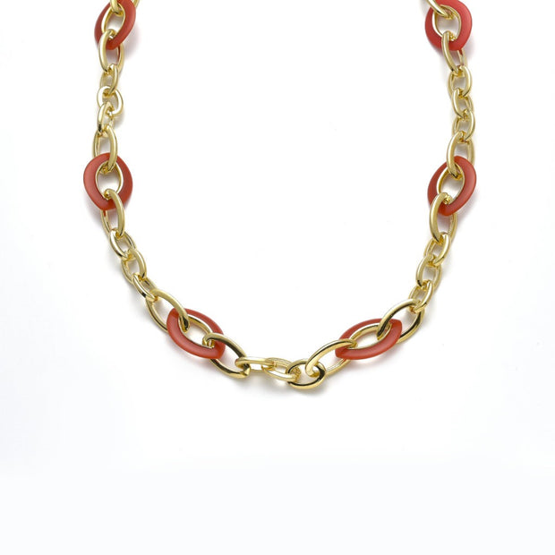 Collier vergoldet  rot