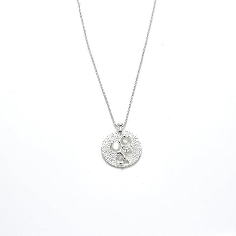 Collier versilbert   Kristall   Katzenauge weiß