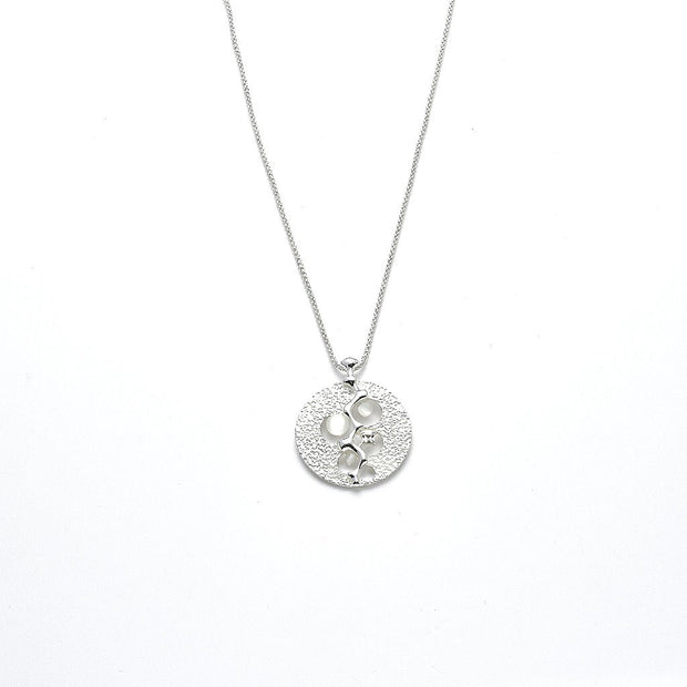 Collier versilbert   Kristall   Katzenauge weiß