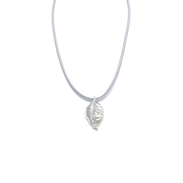 Collier versilbert  weiß Perle