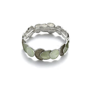 Armband elastisch rhodiniert  grün