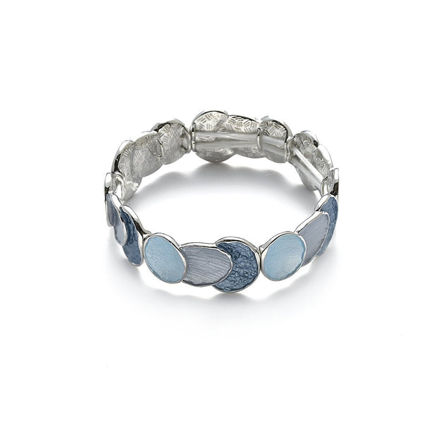 Armband elastisch rhodiniert  blau