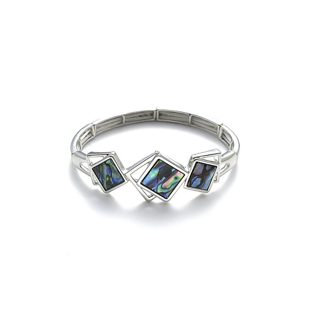 Armband elastisch rhodiniert   Paua Shell