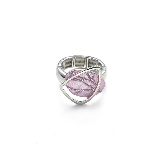 Ring elastisch rhodiniert  rosa