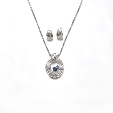 Garnitur rhodiniert    safir