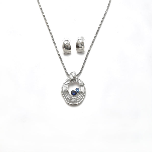 Garnitur rhodiniert    safir