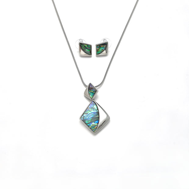 Garnitur rhodiniert   Paua Shell