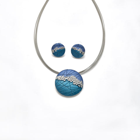 Garnitur rhodiniert  blau