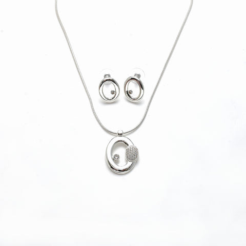 Garnitur versilbert   Zirkonia