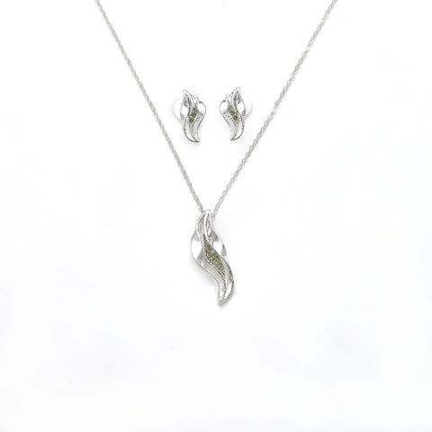 Garnitur versilbert   Zirkonia oliv