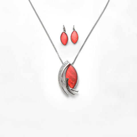 Garnitur rhodiniert  rot