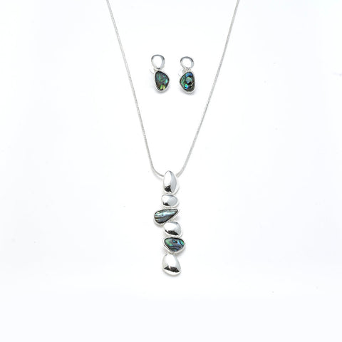 Garnitur versilbert Paua Shell