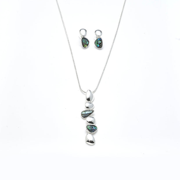 Garnitur versilbert Paua Shell