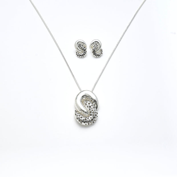 Garnitur versilbert  Kristall black diamond