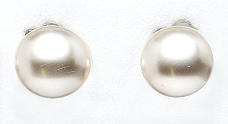 Ohrclips rhodiniert    Perle Weiß