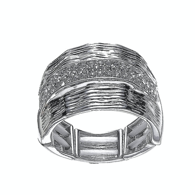 Ring elastisch versilbert  ox. Silber   