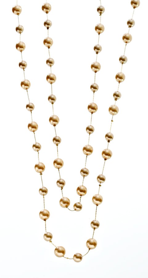 Lange Kette vergoldet    Perle  180cm
