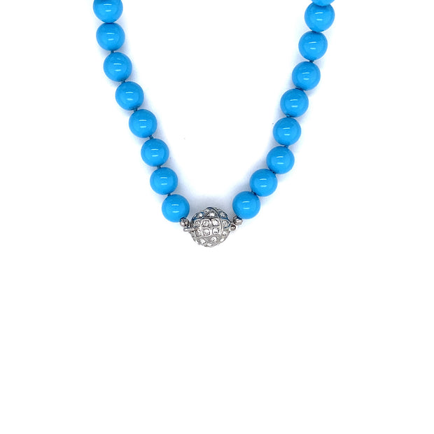 Collier    Perle türkis/blau 